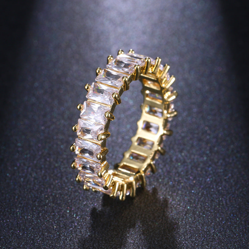 Fashion Square Zircon Ring Ring