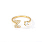  Tiny Initial Ring for Women - A-Z 26 Letter Rings, Adjustable and Fashionable