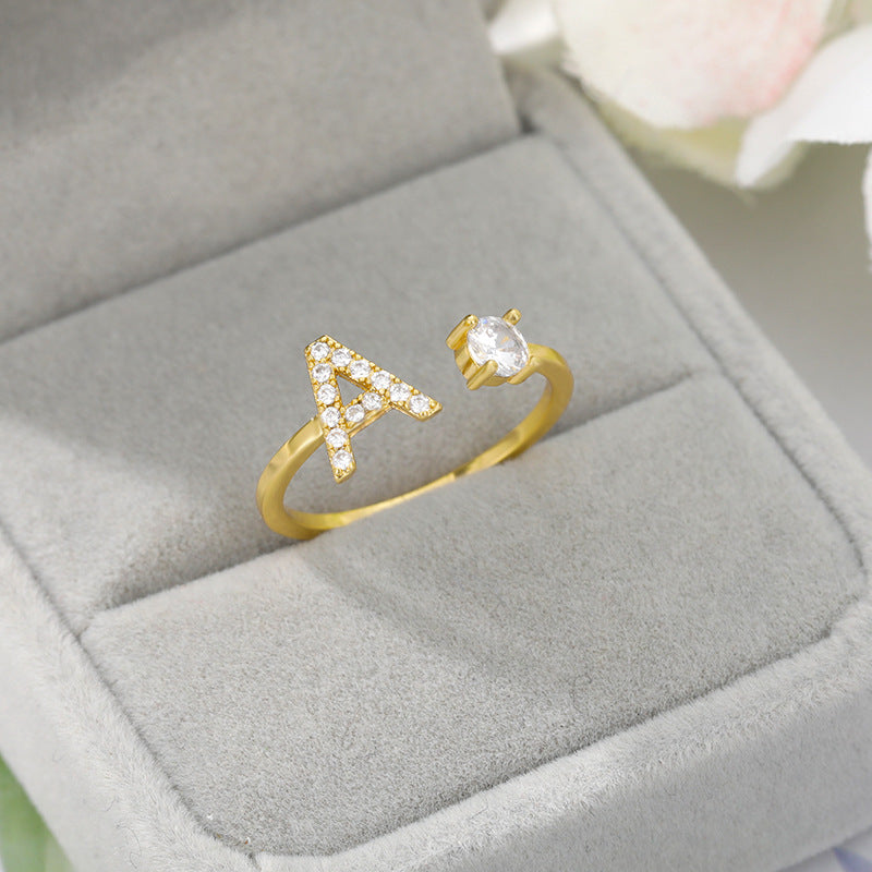 Costum Personalized Initial Letter Ring gold Free shipping | Simply Bo