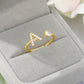  Tiny Initial Ring for Women - A-Z 26 Letter Rings, Adjustable and Fashionable