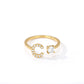  Tiny Initial Ring for Women - A-Z 26 Letter Rings, Adjustable and Fashionable