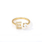  Tiny Initial Ring for Women - A-Z 26 Letter Rings, Adjustable and Fashionable