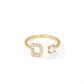  Tiny Initial Ring for Women - A-Z 26 Letter Rings, Adjustable and Fashionable