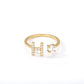  Tiny Initial Ring for Women - A-Z 26 Letter Rings, Adjustable and Fashionable