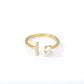  Tiny Initial Ring for Women - A-Z 26 Letter Rings, Adjustable and Fashionable