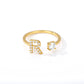  Tiny Initial Ring for Women - A-Z 26 Letter Rings, Adjustable and Fashionable