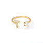  Tiny Initial Ring for Women - A-Z 26 Letter Rings, Adjustable and Fashionable