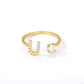  Tiny Initial Ring for Women - A-Z 26 Letter Rings, Adjustable and Fashionable