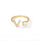  Tiny Initial Ring for Women - A-Z 26 Letter Rings, Adjustable and Fashionable