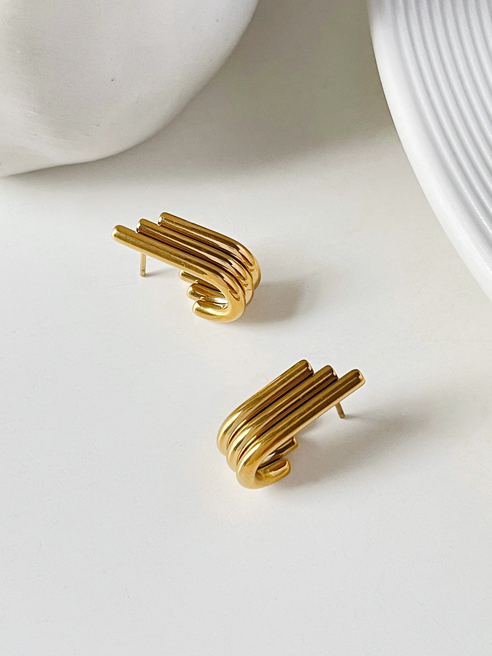 The Aria Earrings gold wing earrings Purajoia view 3