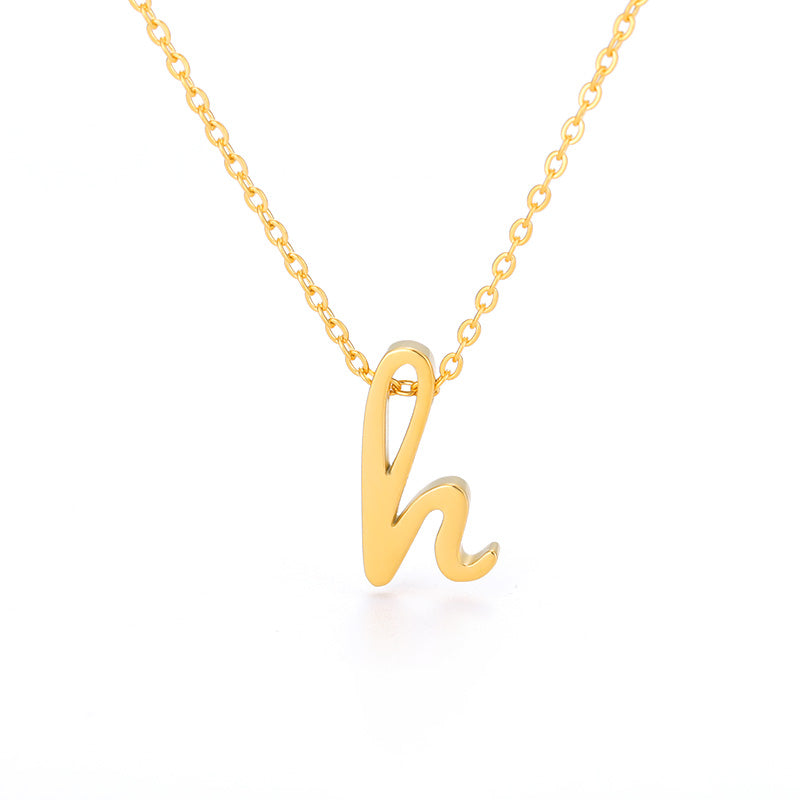 Small Letter Necklace Hollow Stainless Steel