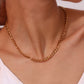 Women’s fashion jewelry Figaro set bracelet and necklace stainless steel
