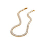 18K gold plated stainless steel zircon choker necklace elegant style