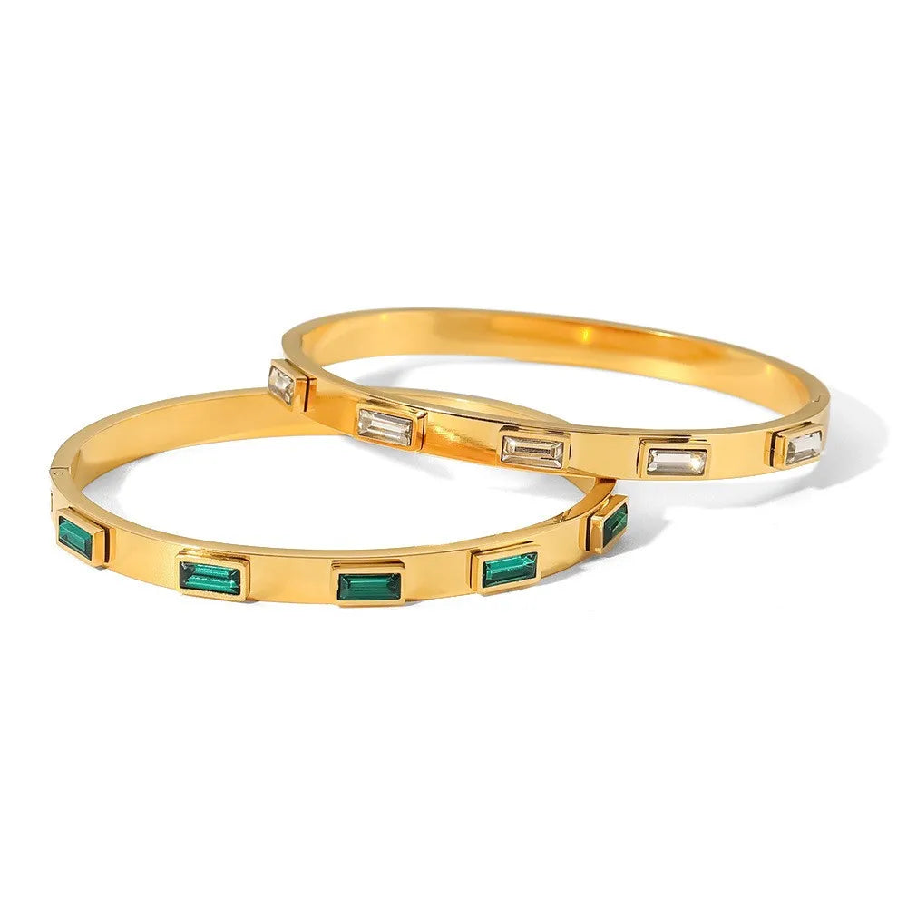 18K Gold Plated Stainless Steel Minimalist Stackable Bangle Bracelet - A timeless blend of durability and elegance, designed for the modern woman. Tarnish-free and stackable for versatile, polished style.