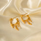 Close-up view of Popular 18K Gold Stainless Steel Liquid Gold Earrings, showcasing a fluid and opulent design for a timeless and sophisticated look.