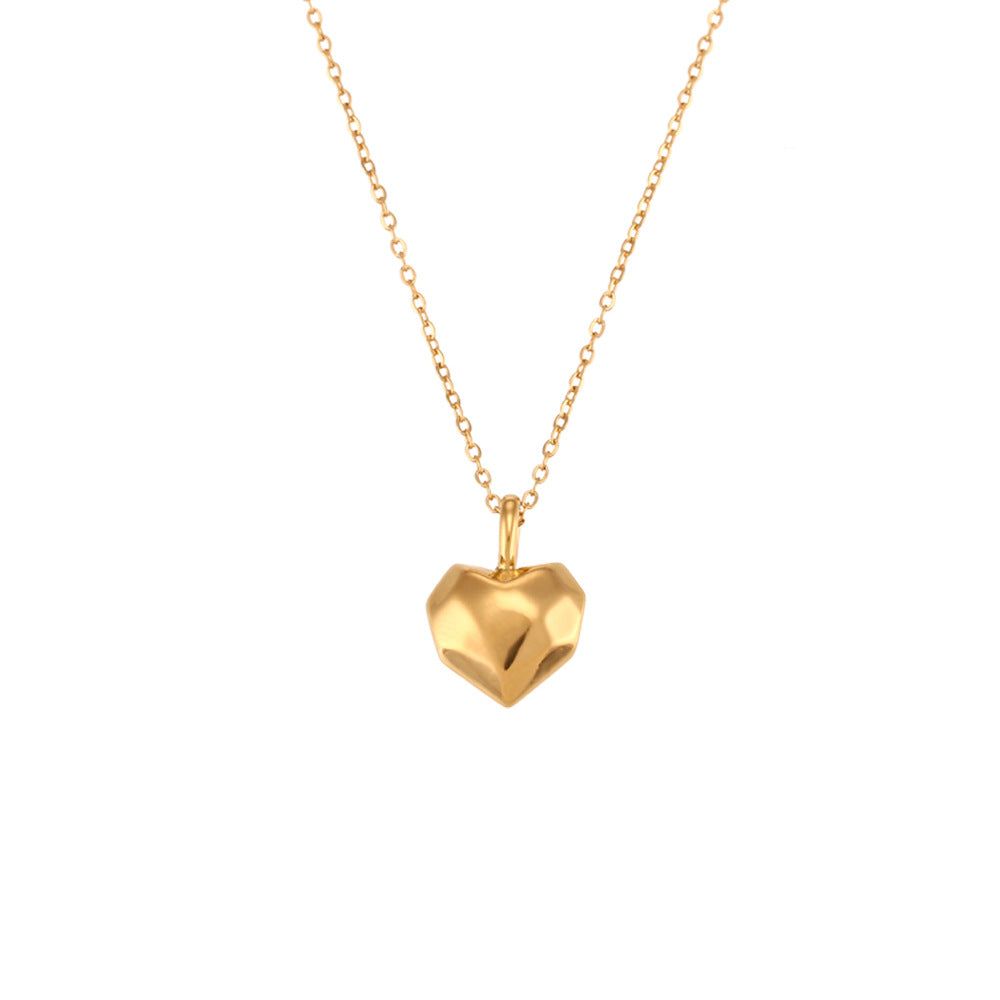 Elegant 18K Gold Plated Stainless Steel Love Pendant Necklace - A timeless symbol of refined beauty and enduring style for the modern woman.