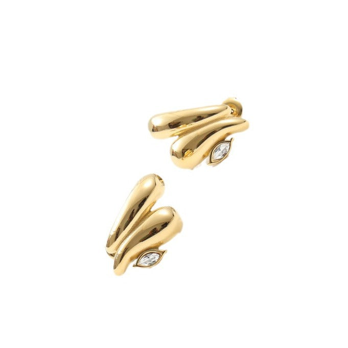 The Iris Earrings zircon eye earrings gold Purajoia view 5