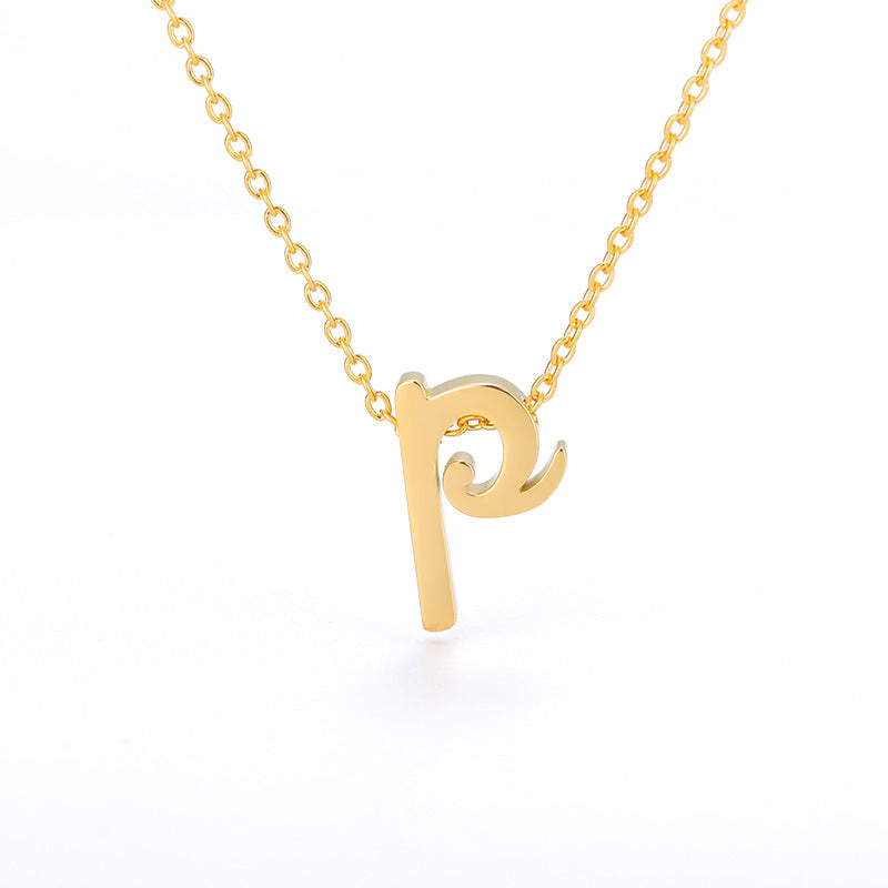 Small Letter Necklace Hollow Stainless Steel