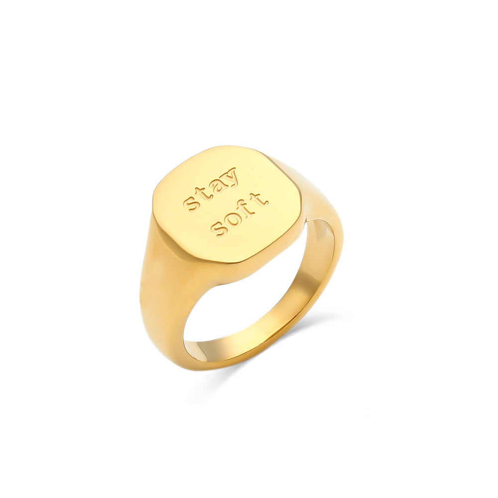 Personalized Elegance: 18K Gold Plated Jewelry with English Letter Ring