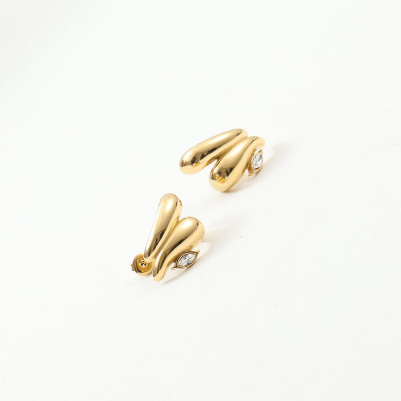 The Iris Earrings zircon eye earrings gold Purajoia view 3
