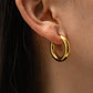 The Odette Earrings gold circle hoop earrings Purajoia view 2