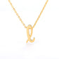 Small Letter Necklace Hollow Stainless Steel