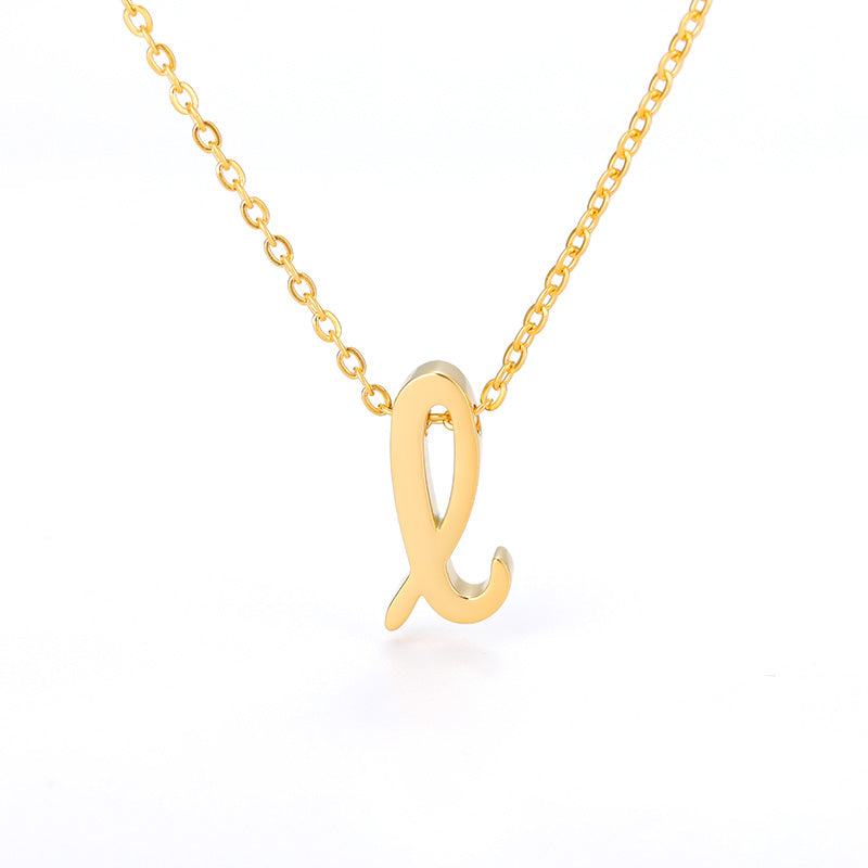 Small Letter Necklace Hollow Stainless Steel