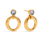 The Lumen Earrings zircon stud earrings gold Purajoia view 2