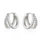 The Mila Earrings double zircon huggie hoop earrings Purajoia view 4