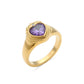 Shiny gold stainless steel ring adorned with colorful stones, a chic accessory for women.