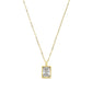 Light Luxury Small French Square Colored Zirconium Necklace