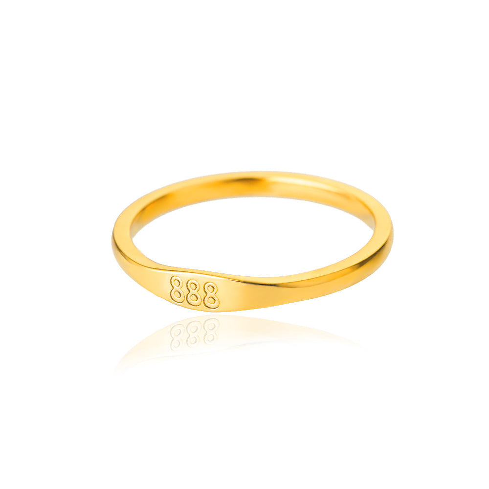 Elegant and Cute 18K Gold-Plated Angel Numbers Ring