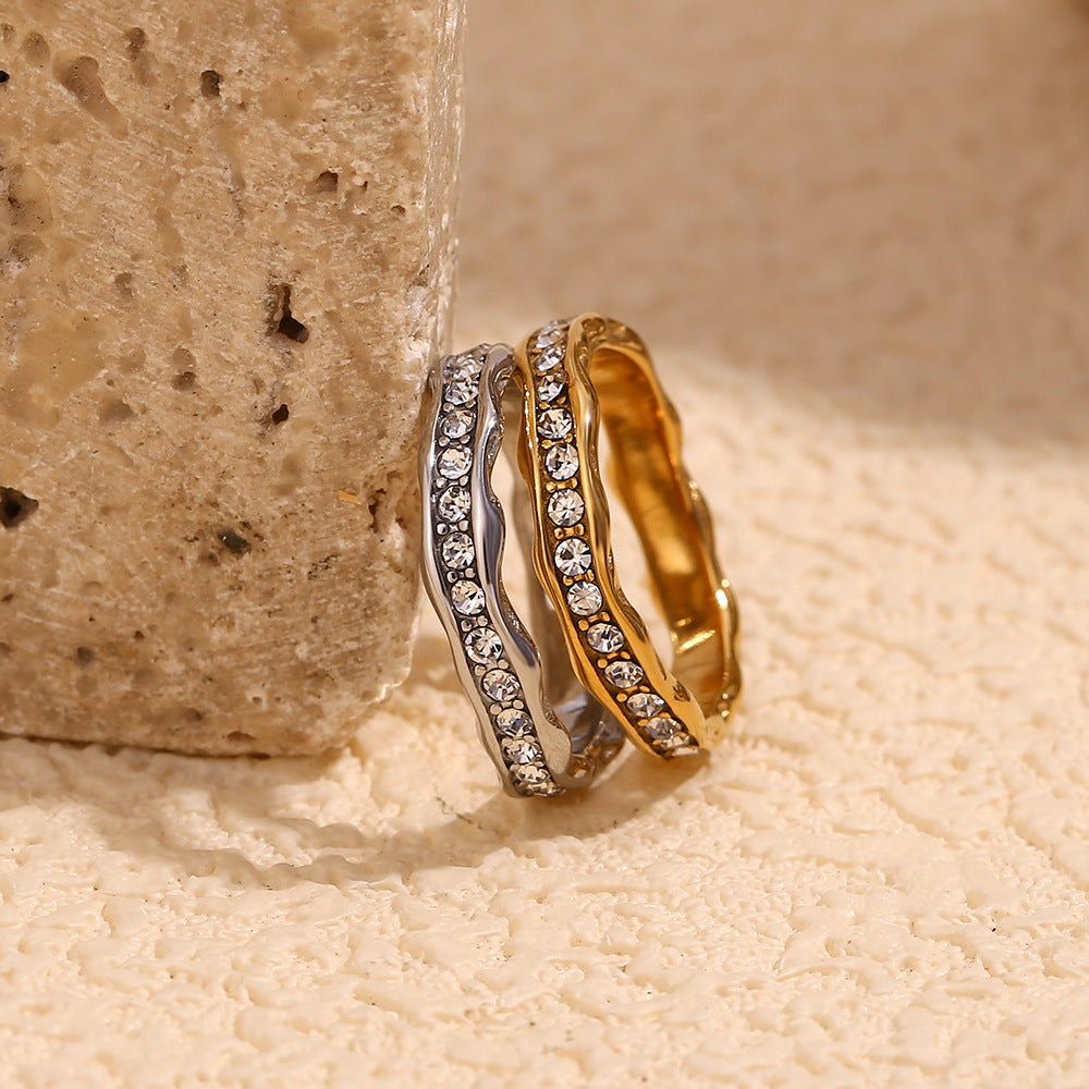 The Onice Ring wave pattern diamond ring Purajoia