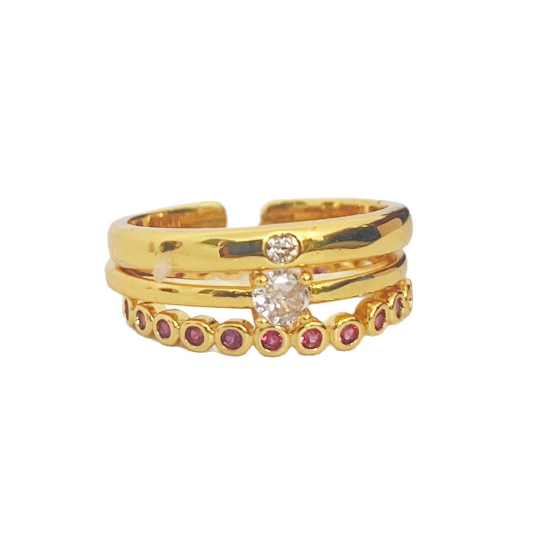The Rubis Ring red zircon gold ring Purajoia