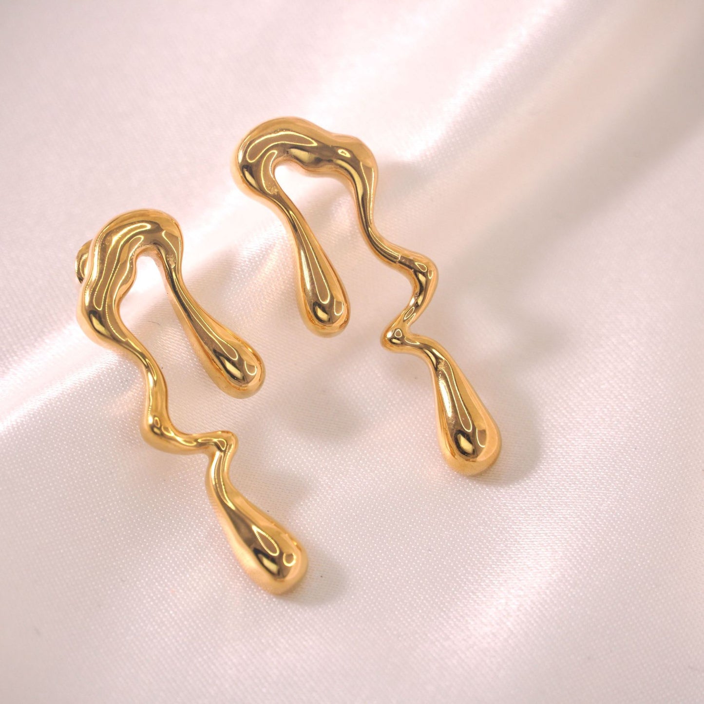 Stainless Steel 18K Gold Geometric Earrings - Modern and stylish accessories for a chic and sophisticated look.