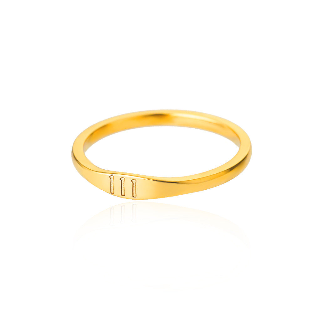 Elegant and Cute 18K Gold-Plated Angel Numbers Ring