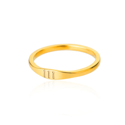 Elegant and Cute 18K Gold-Plated Angel Numbers Ring