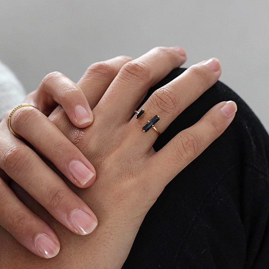 Sterling Silver 925 Black Agate ring