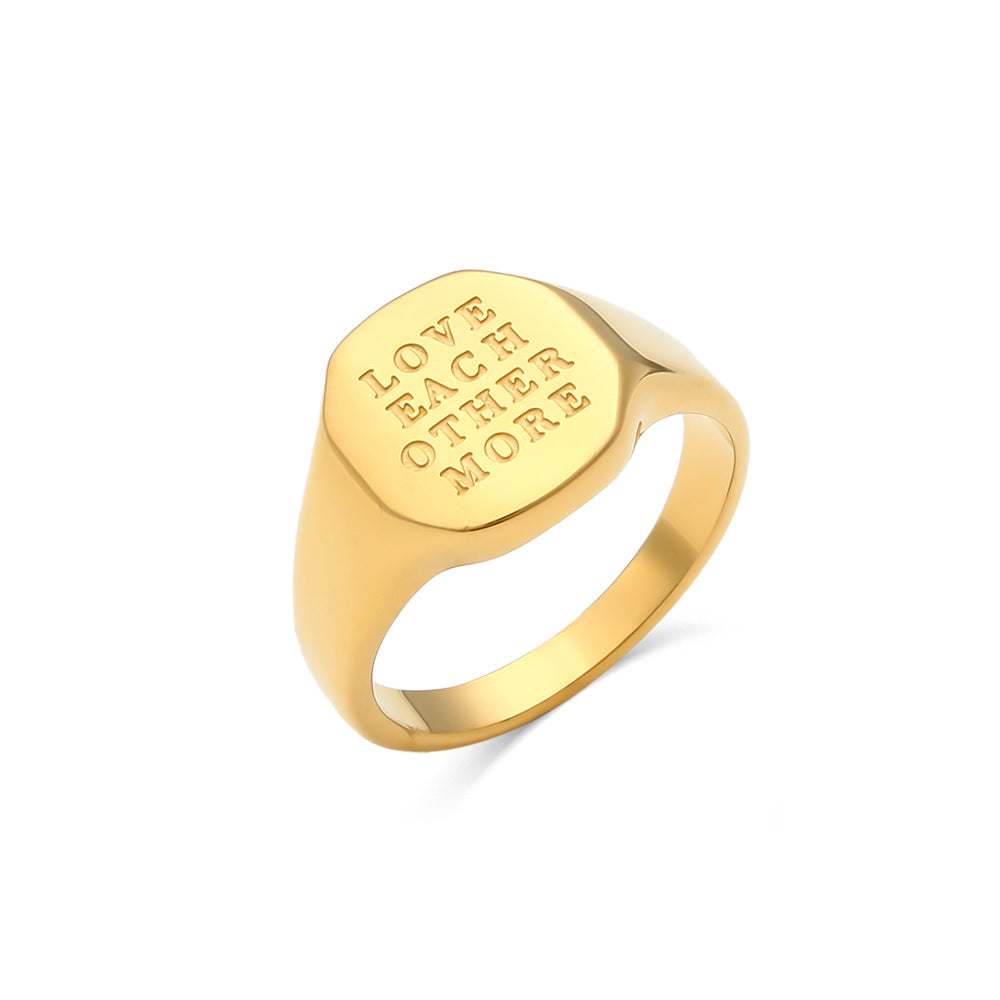 Personalized Elegance: 18K Gold Plated Jewelry with English Letter Ring