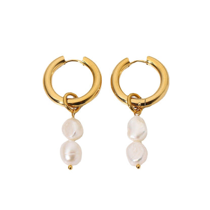 Double Freshwater Pearl Pendant Earrings for a Touch of Elegance