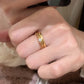 The Rubis Ring red zircon gold ring Purajoia view 4