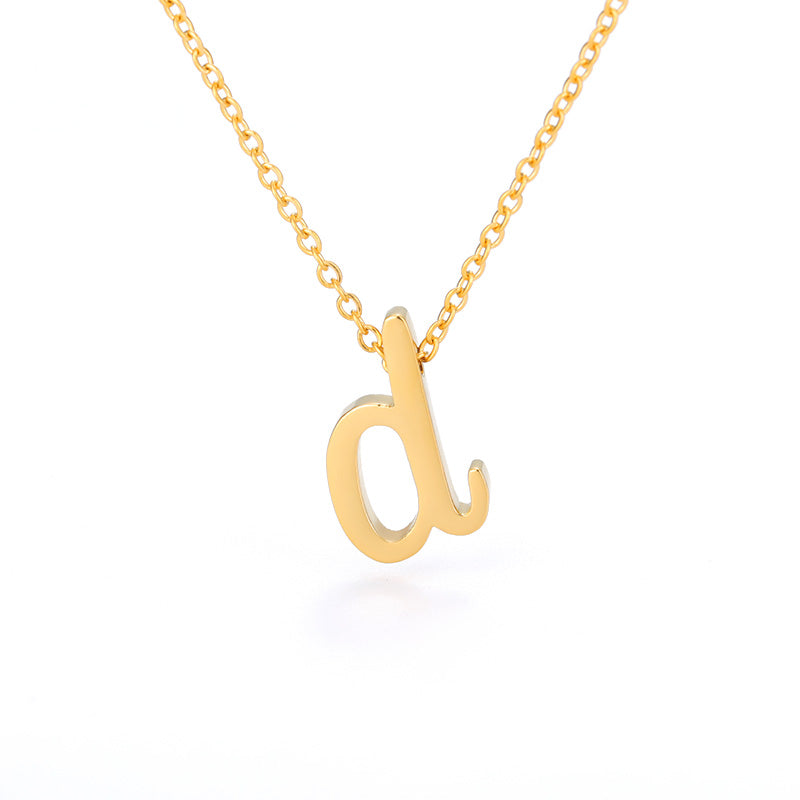 Small Letter Necklace Hollow Stainless Steel