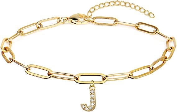 Stainless steel gold-plated bracelet featuring an initial letter charm, a perfect blend of timeless style and personalized elegance