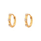 Chic and versatile gold-plated hoop earrings with subtle zircon detailing, adding a touch of timeless elegance to any ensemble.