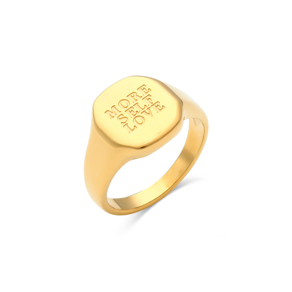 Personalized Elegance: 18K Gold Plated Jewelry with English Letter Ring