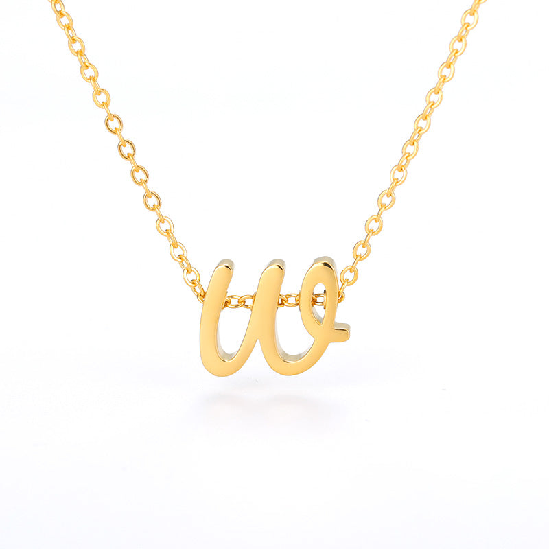 Small Letter Necklace Hollow Stainless Steel