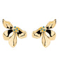 Close-up of Stainless Steel 18K Gold Plated Blue Zircon Butterfly Stud Earrings