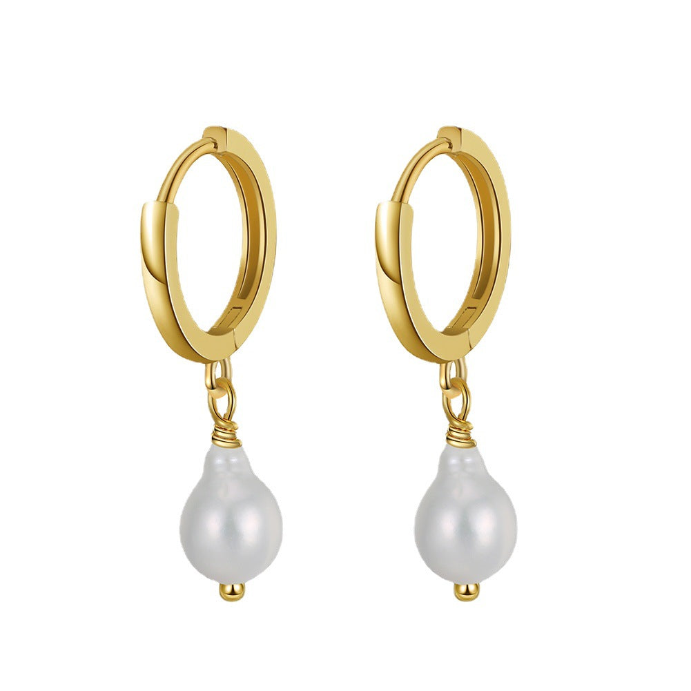 925 Sterling Silver Drop Earrings Natural Freshwater Pearls