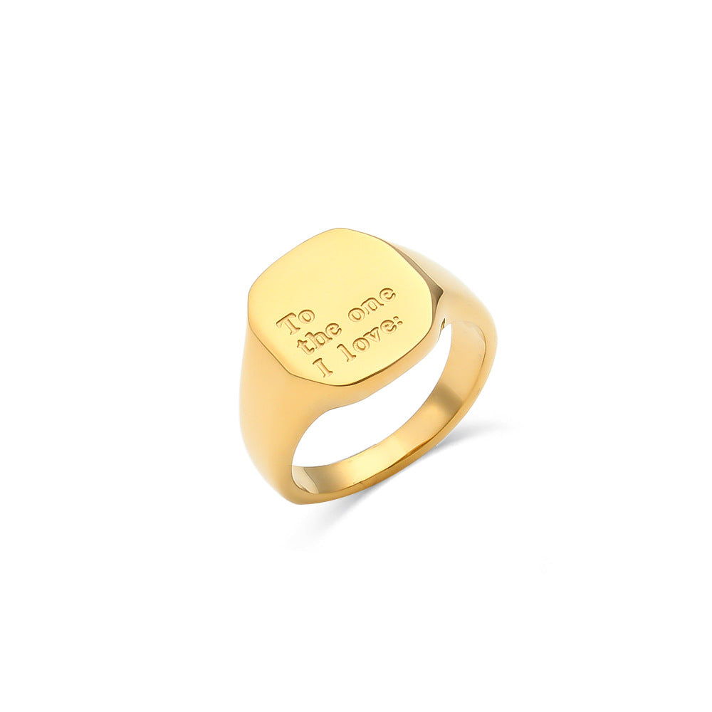 Personalized Elegance: 18K Gold Plated Jewelry with English Letter Ring