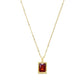 Light Luxury Small French Square Colored Zirconium Necklace